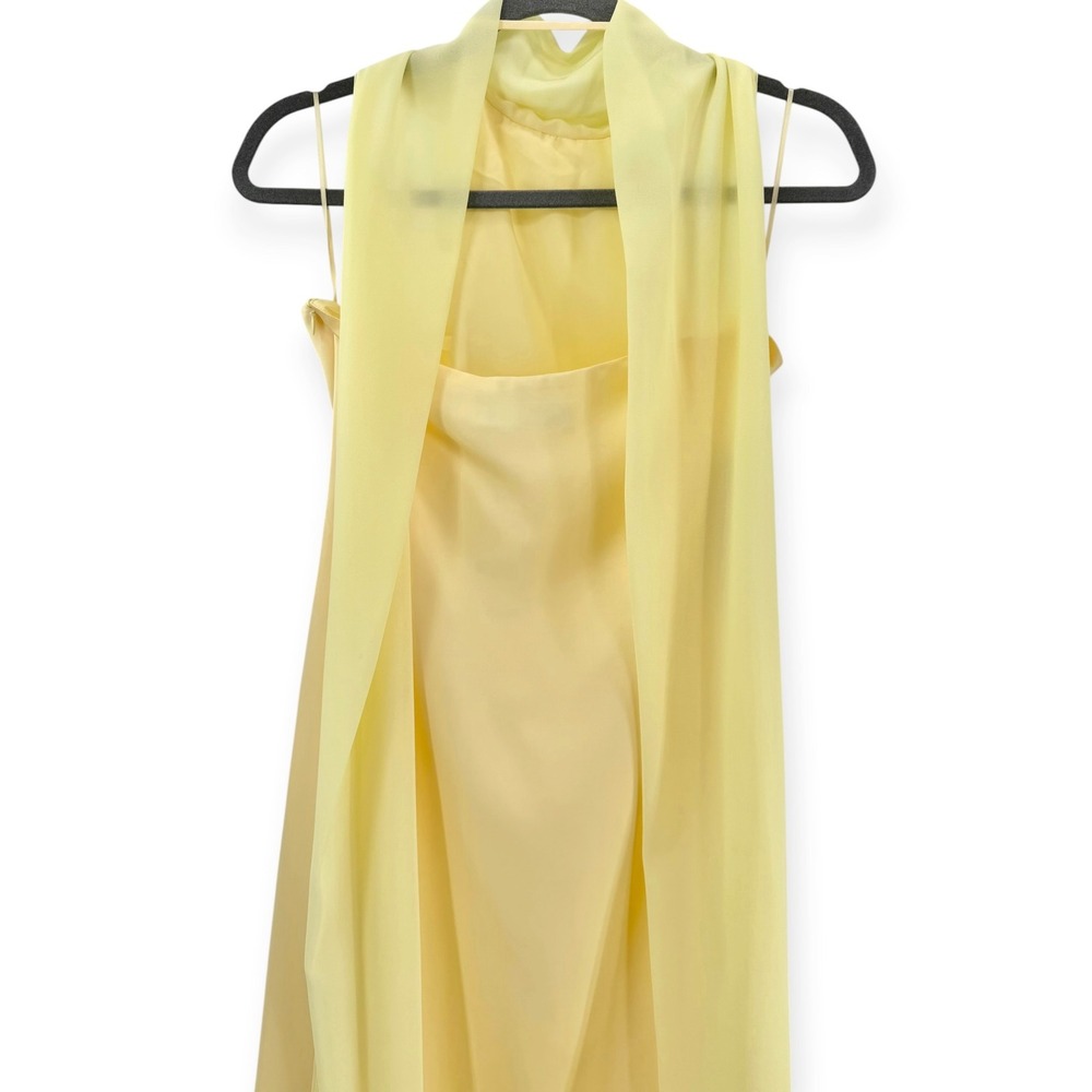 NWT o.p.t Alessia Satin Halter Maxi Dress in Butter Yellow - Size XS - Picture 11 of 13